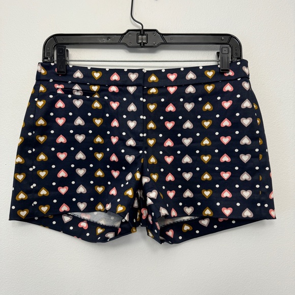 J. Crew Hearts Dots Novelty Shorts Blue Preppy size 0 - Picture 2 of 10